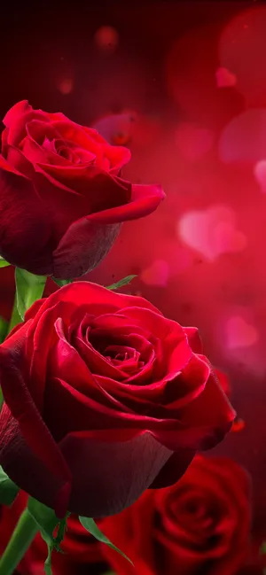 Red Romantic Rose Portrait Wallpaper