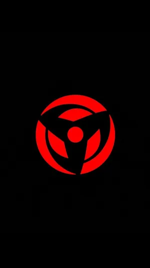 Red Sharingan Symbolon Black Background Wallpaper