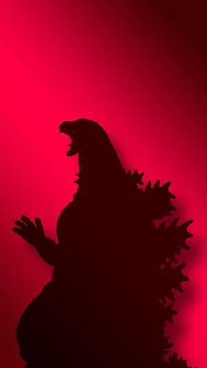 Red Silhouette Godzillai Phone Wallpaper Wallpaper