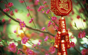 Red Silver Chinese Decor Wallpaper