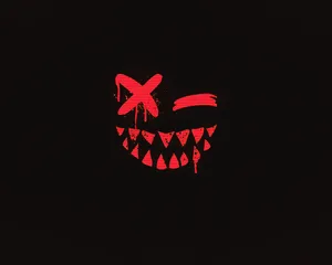 Red Smile In Black Wallpaper