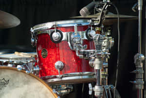 Red Snare Drum Stage Setup Wallpaper