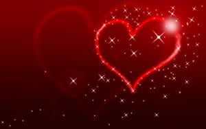 Red_ Sparkling_ Heart_ Background Wallpaper