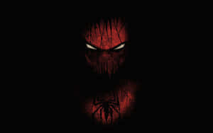 Red Spider Mask Dark Background Wallpaper