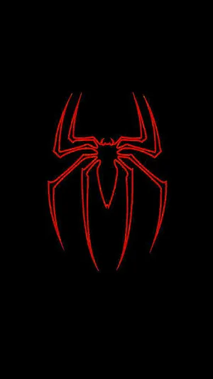 Red Spiderman Emblem In Solid Black Wallpaper