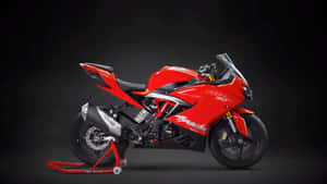 Red Sport Motorcycle Studio Shot Wallpaper