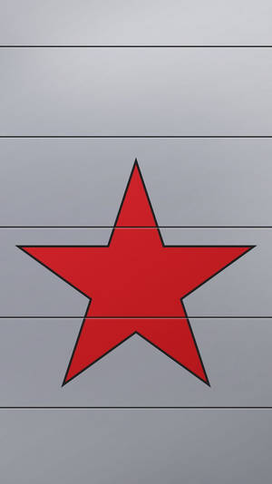 Red Star Embossed On A Silver Metal Plate Wallpaper