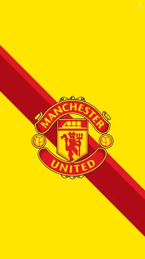 Red Stripes On Logo Of Manchester United Mobile Wallpaper