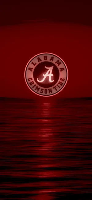 Red Sunset Alabama Football Logo Wallpaper