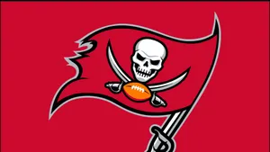 Red Tampa Bay Buccaneers Flag Logo Wallpaper