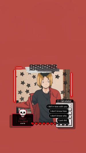 Red-themed Kenma Wallpaper