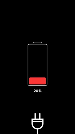 Red Twenty Percent Battery Life Wallpaper