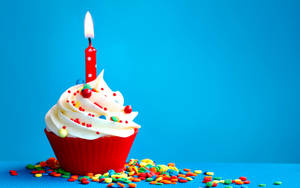 Red Velvet Birthday Cake Candles Wallpaper