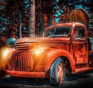 Red Vintage Car Background Image Wallpaper