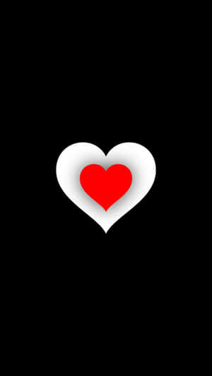Red White Black Heart Iphone Wallpaper