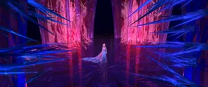 Reddish Blue Frozen Castle Wallpaper