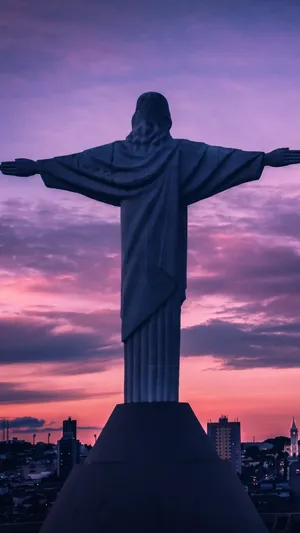 Redeemer Sculpted Statue Jesus Phone Wallpaper