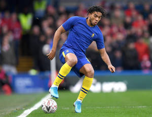 Reece James Plain Blue Jersey Wallpaper