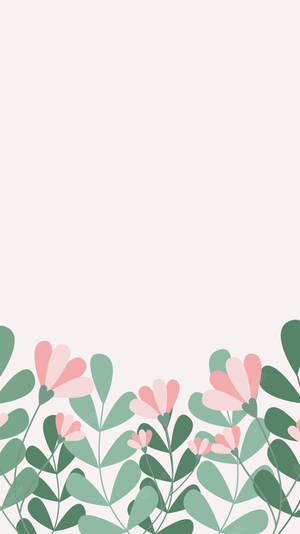 Refreshing Floral Pattern Phone Wallpaper Wallpaper