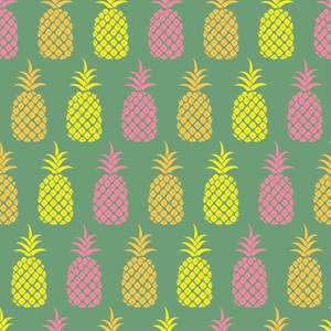 Refreshingly Colored Pineapple Pattern Wallpaper