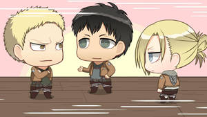 Reiner And Marley Warriors Cute Cartoon Wallpaper