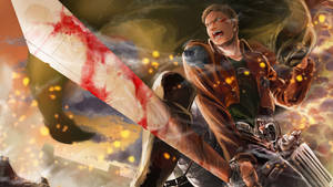 Reiner Braun In Attack On Titan Wallpaper