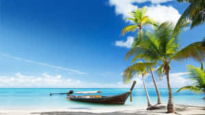 Relax At A Peaceful Beach In The Caribbean Wallpaper