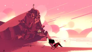 Relaxing Garnet Steven Universe Ipad Wallpaper