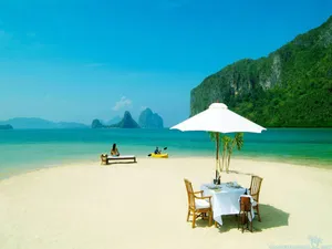 Relaxing Sandbar View Wallpaper