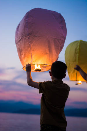 Releasing Our Dreams Into The Night Sky Wallpaper