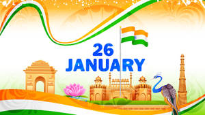 Republic Day Peacock Art Wallpaper
