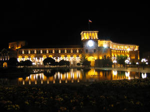 Republic Square In Yerevan At Night Wallpaper