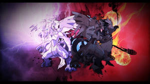 Reshiram Zekrom Lightning And Fire Wallpaper