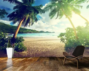 Resort Beach Printed Wall Wallpaper