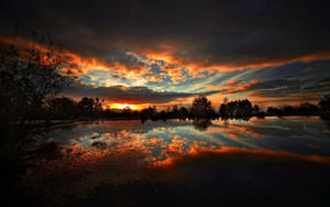 Retina Sunset Water Reflection Wallpaper