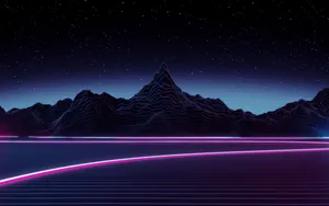 Retro 80s Aesthetic Mountains Wallpaper
