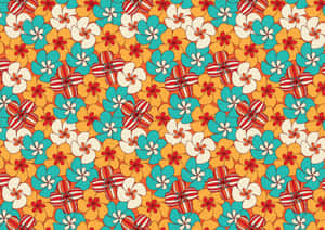 Retro Floral Pattern70s Style Wallpaper