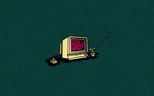 Retro Gaming On The Classic Pc Of The 90s. Wallpaper