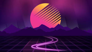 Retro Outrun Vaporwave Wallpaper