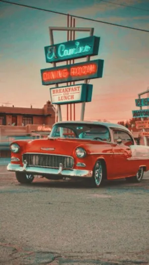 Retro Photo Classic Car Iphone Wallpaper