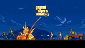 Retro Pixel Art- Gaming Inspired Abstract Landscape Wallpaper