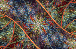 Retro-style Flower Fractals Wallpaper