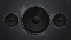 Retro-styled Black Music Speakers Wallpaper