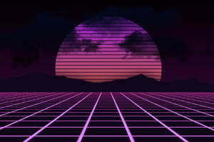 Retrowave Neon Landscape 4k Wallpaper