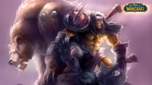 Rexxar With His Bear Behind Hearthstone Desktop Wallpaper