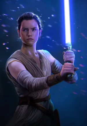 Rey, A Force-sensitive Human Female, And A Pivotal Character Featured In The Star Wars Saga Wallpaper