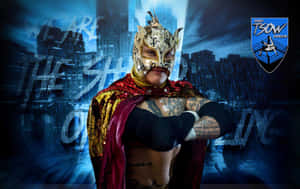 Rey Fenix Graphic Art Blue Professional Wrestler Wallpaper