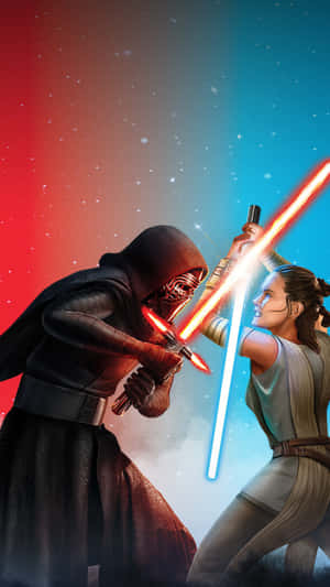Rey, The Powerful Heroine Of The Star Wars Movies Wallpaper