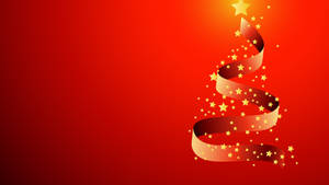 Ribbon Red Christmas Background Wallpaper