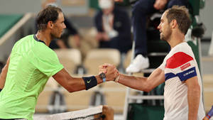 Richard Gasquet Rafael Nadal Handshake Wallpaper